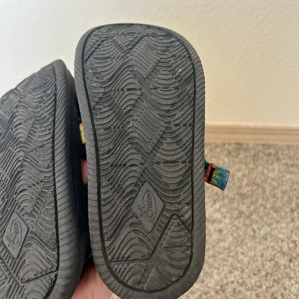 Chaco Chillos Sport Kids Sandals Dark Tie-Dye Strap Black Multicolor Unisex Sz 2